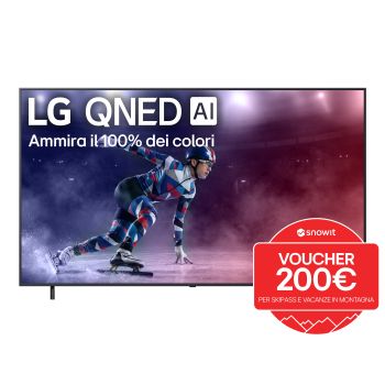 Vista frontale di TV 86 pollici LG QNED AI QNED80 4K Smart TV 2025 86QNED80A6A